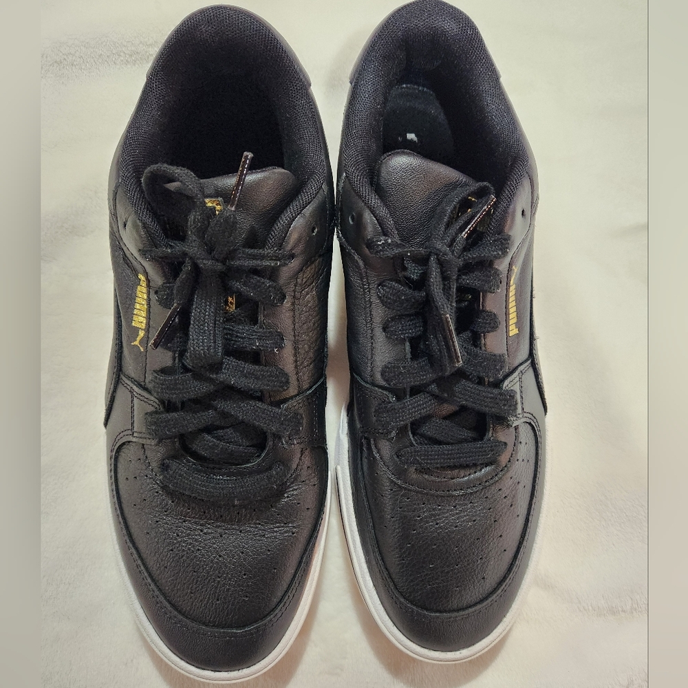 Puma Men's Black Leather Walking Shoes/Sneakers, Size 10 - Picture 3 of 14